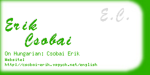 erik csobai business card